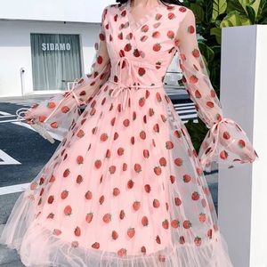 Brand new maxi strawberry sequin dress